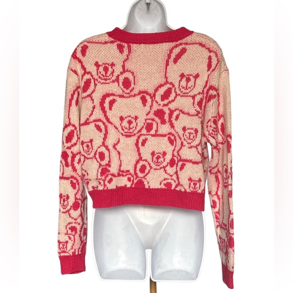 Cotton Emporium Pink Bear Pattern Sweater - Picture 3 of 4